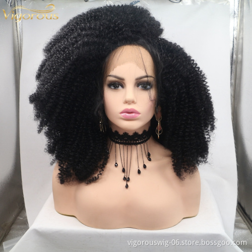 Vigorous black pink red bob curl wholesale heat resistente short cheap synthetic hair wig with lace